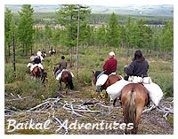 Horse riding travel at Baikal  lake