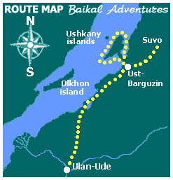 Kayaking Baikal route map