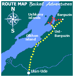 Map of Baikal Lake, Siberia